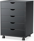 Black 7 Drawer Wood Dresser with Wheels N70980
