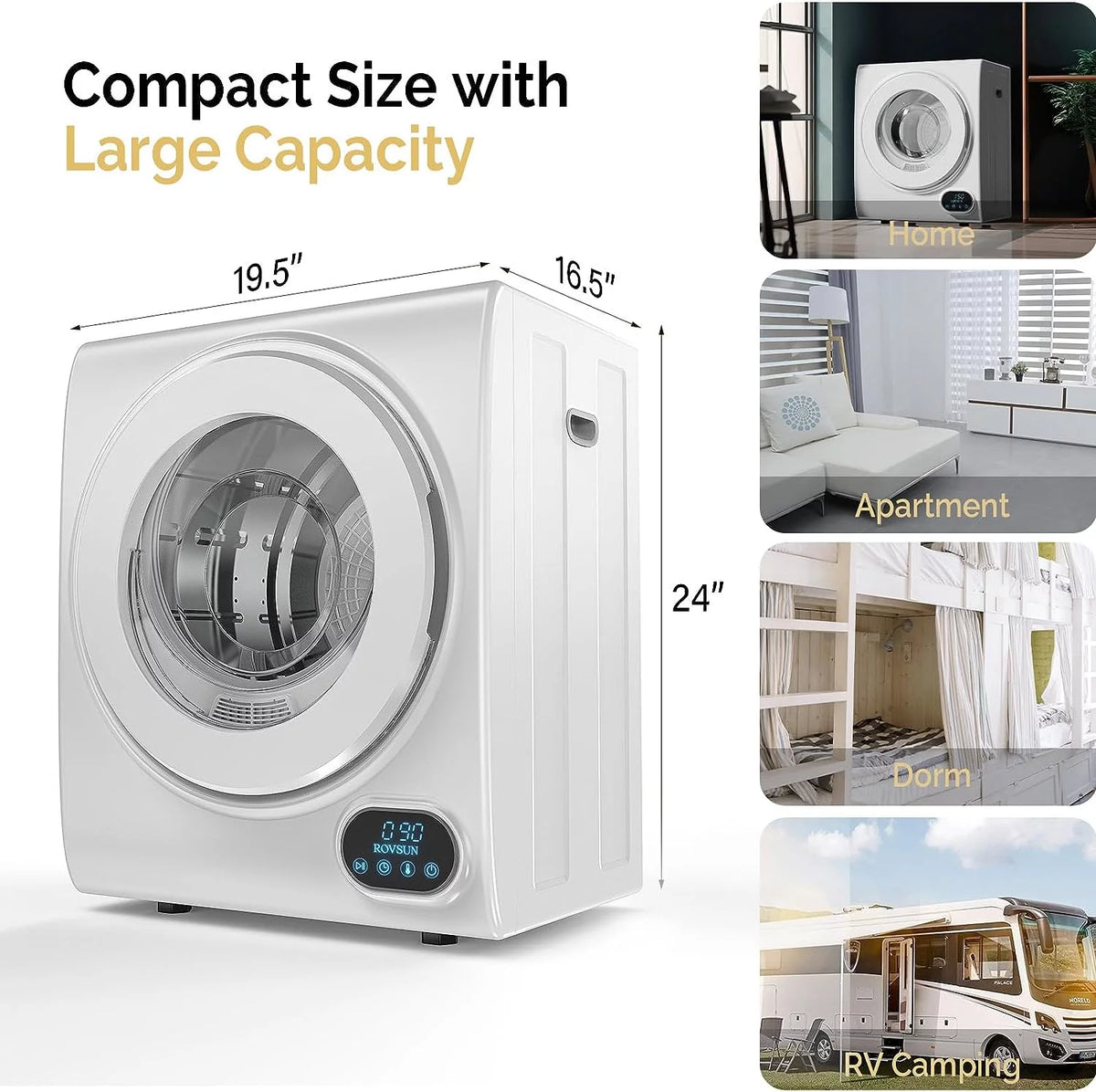 Portable 110V Front Load Laundry Dryer with Stainless Steel Tub B475871