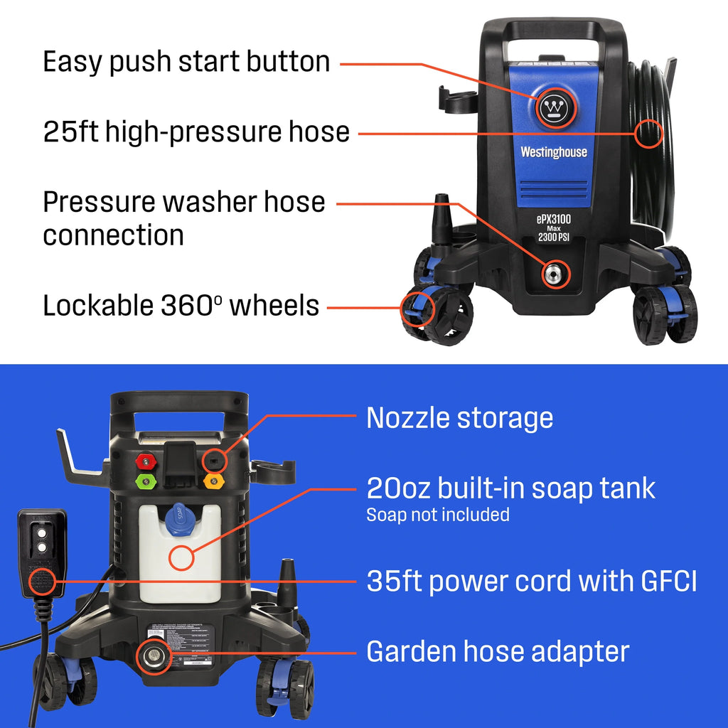 Electric Pressure Washer 2500-PSI 1.76-GPM 5 Nozzles K204669