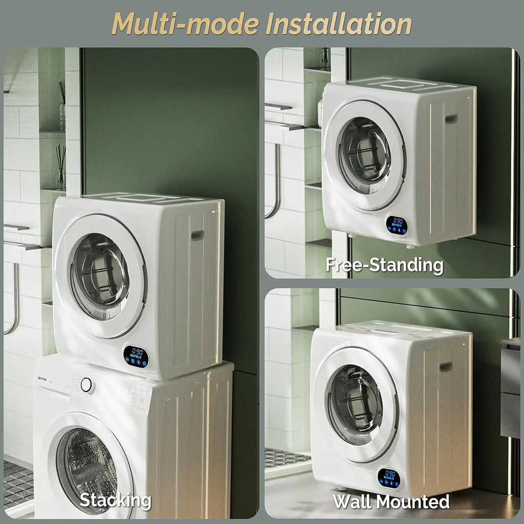 Portable 110V Front Load Laundry Dryer with Stainless Steel Tub B475871