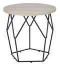 Light Brown Black Round End Table L818