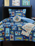 Blue 4 Piece Twin Comforter Set V454831