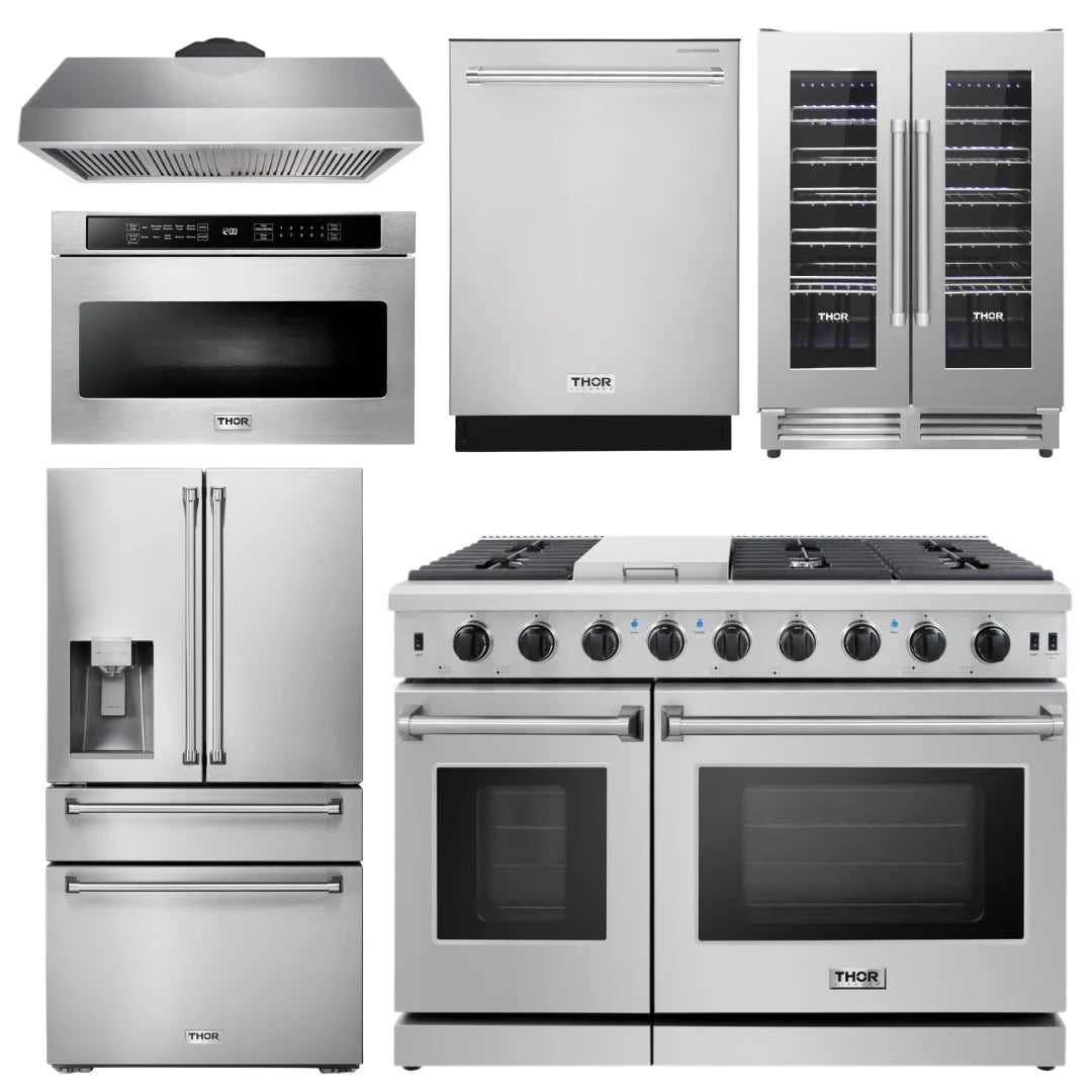 48 in. Gas Range 6 Piece Kitchen Set N410