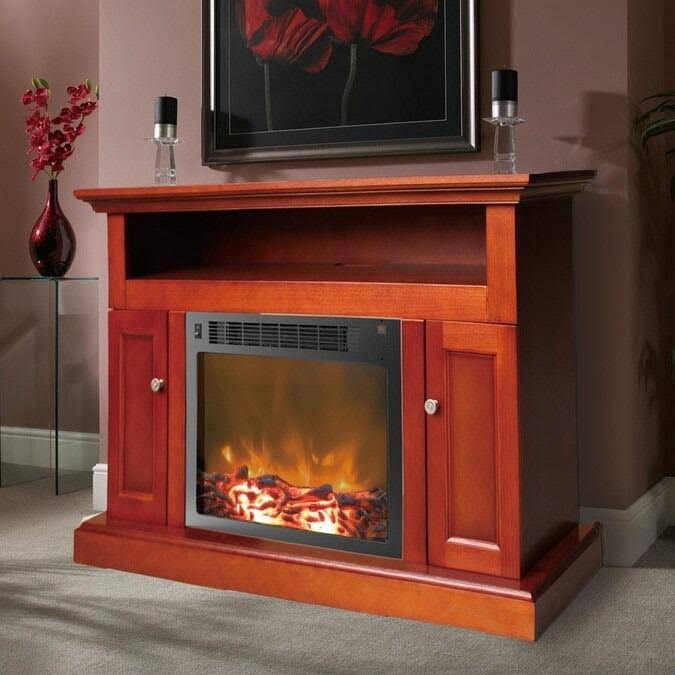 White Mantel with Electronic Fireplace Insert G93519