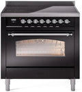 36 Induction Range with Electric Oven in Glossy Black B4940