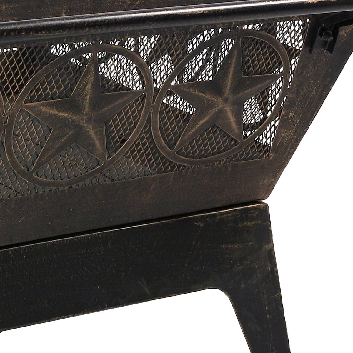 32 Square Outdoor Fire Pit with Cooking Grate & Spark Screen W685