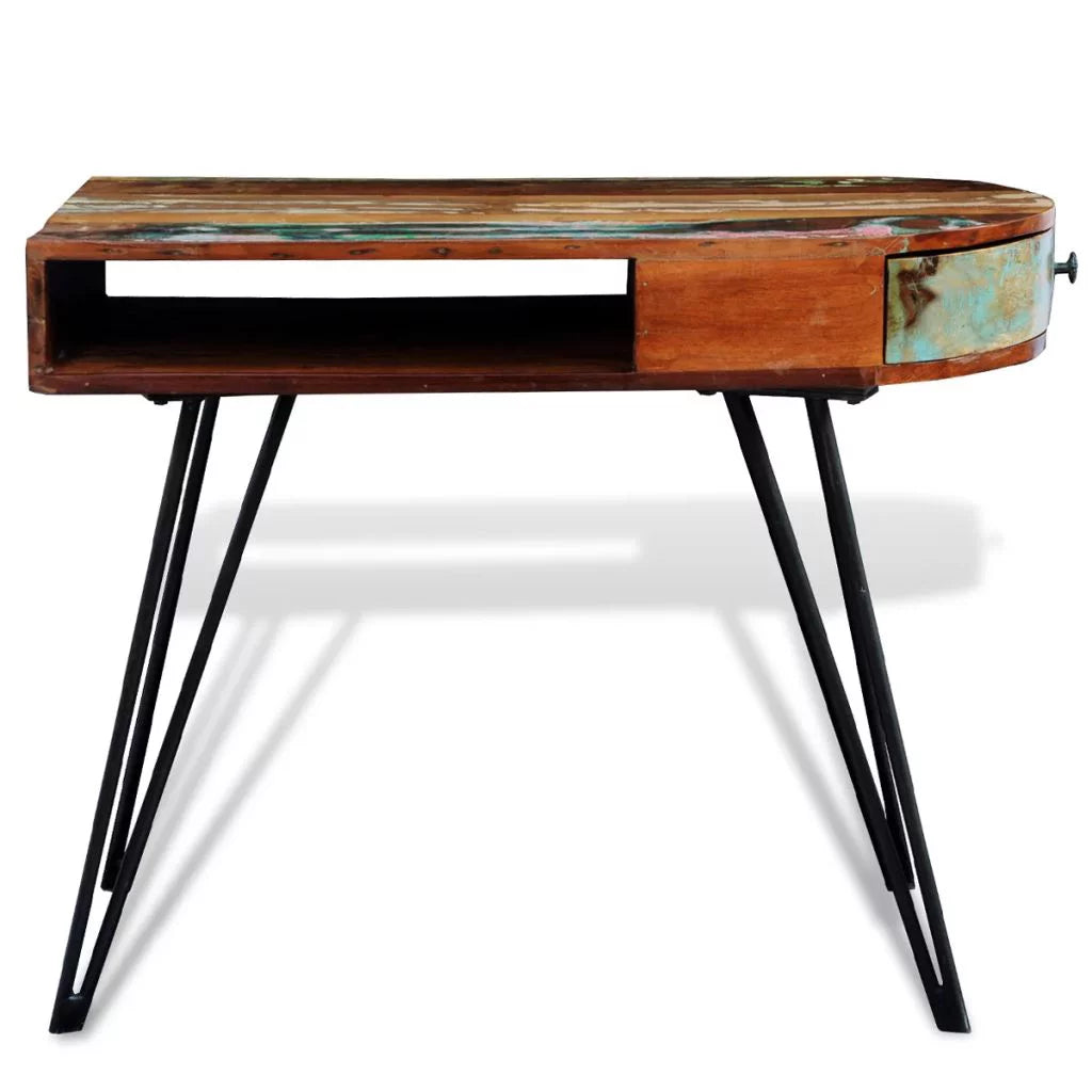 Solid Wood Desk with Iron Pin Legs V777