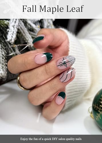 Semi Cured Gel Nail Strips French Snowflake 20 Pcs B35357
