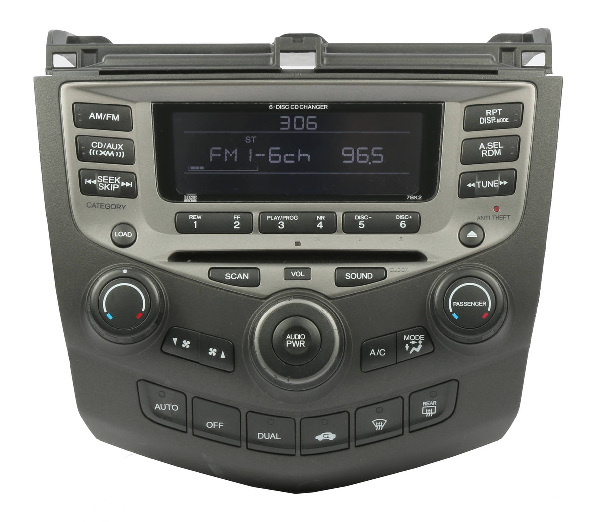 Black AM FM Radio 6 Disc CD Player J938379