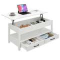 Lift Top Coffee Table with Hidden Compartment and Drawers P9248