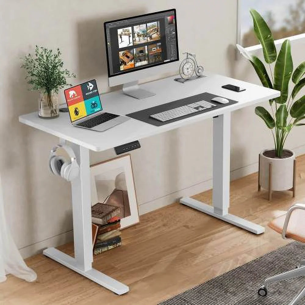 White Electric Height Adjustable Standing Desk T61234