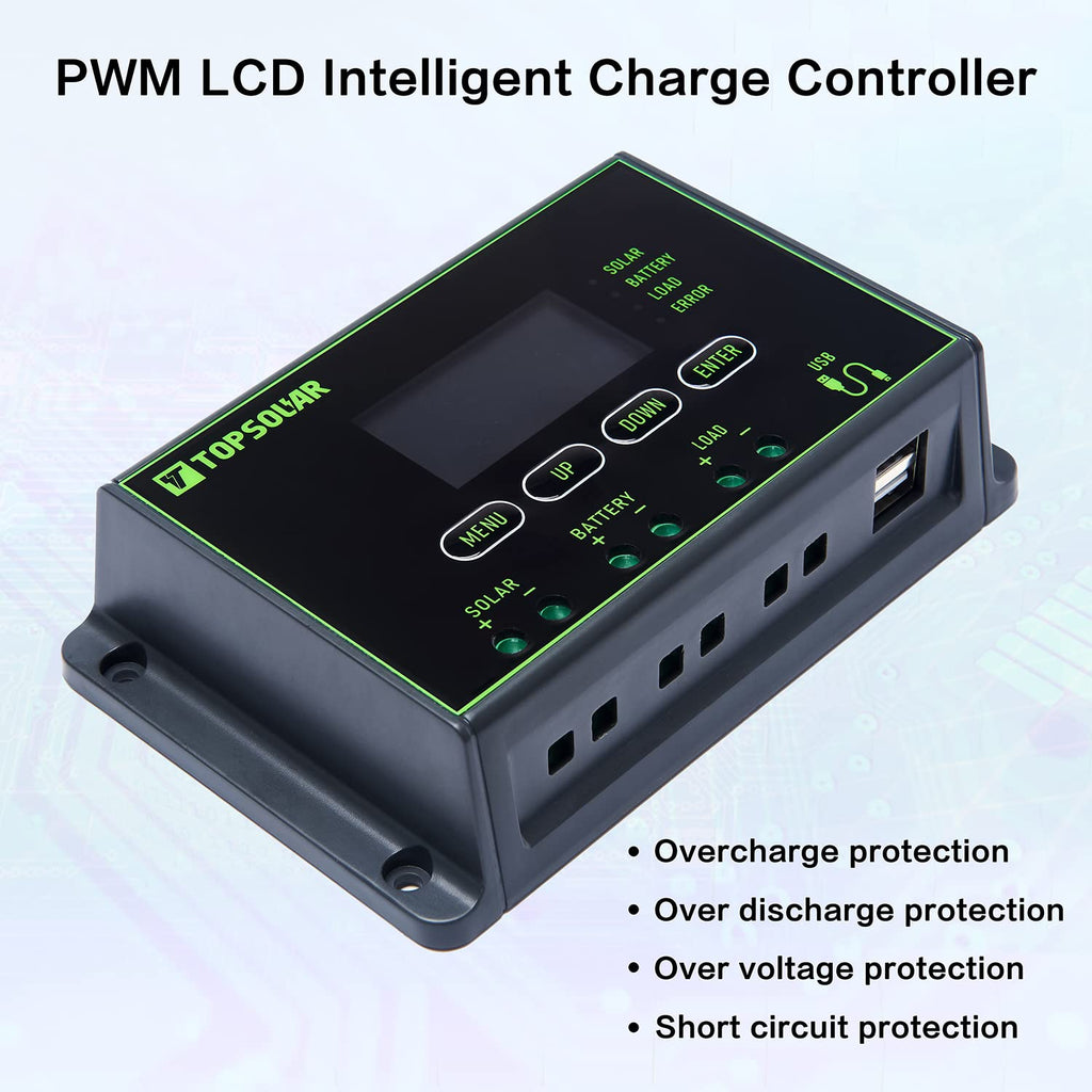 100W 12V Solar Panel Kit with 20A Charge Controller H190591