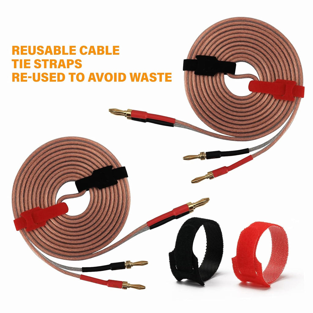 13AWG Oxygen-Free Copper Speaker Cables with Banana Plug Tips O752