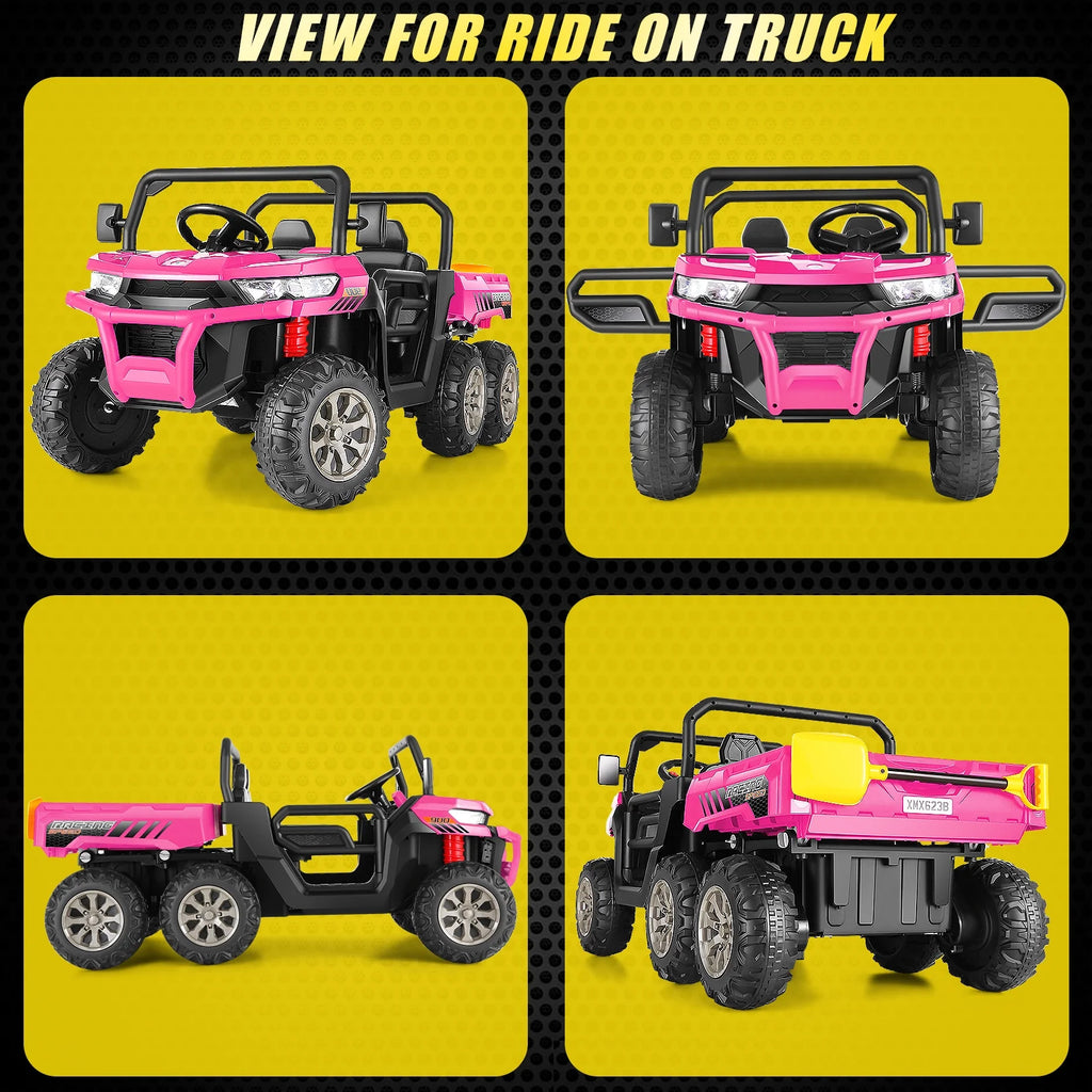 24 V 4WD 2 Seater 6-Wheel Ride on Dump Truck Car with Remote Control Y6146