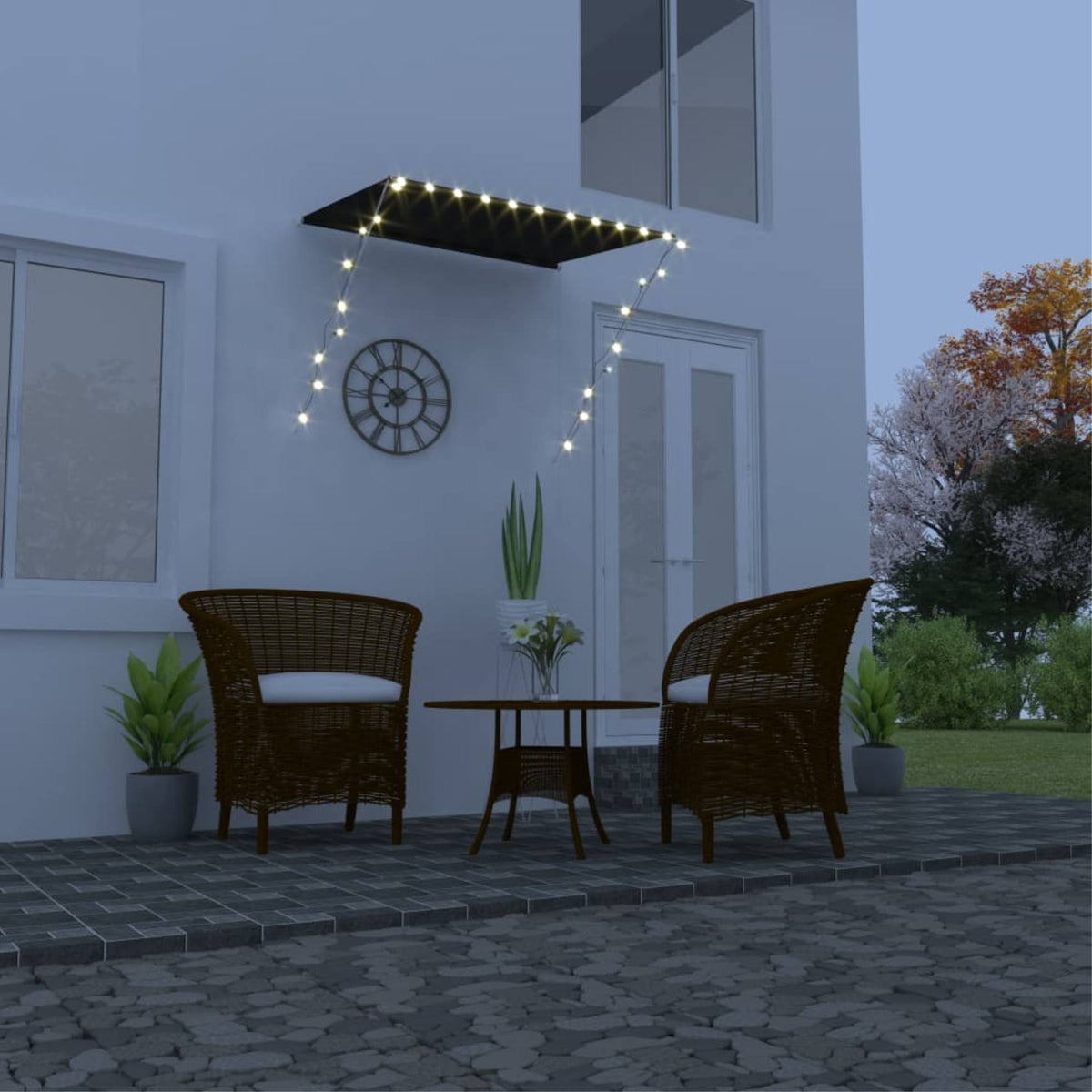 Retractable Awning with LED 59.1"x59.1" Anthracite L57882