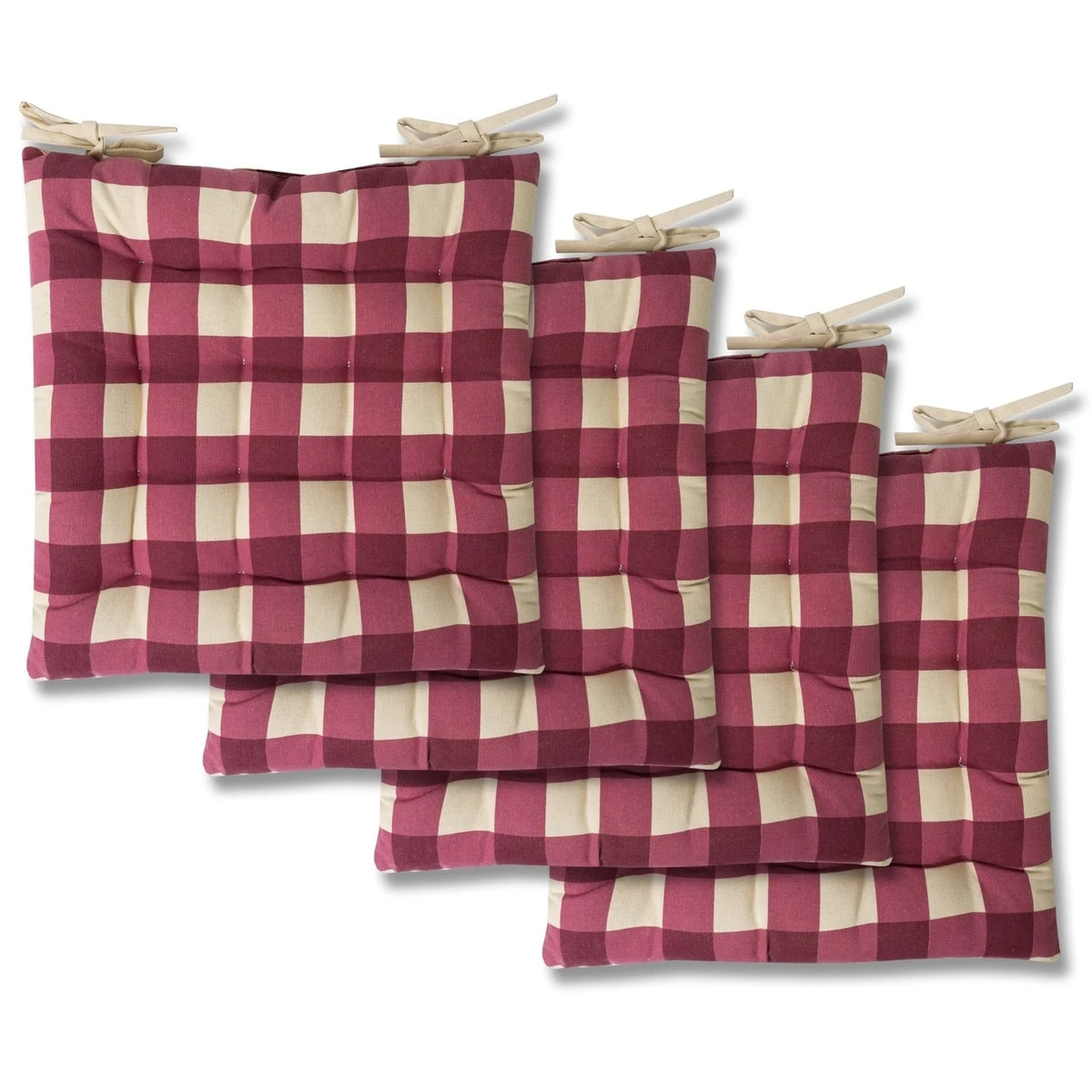 Buffalo Check Tufted Chair Pads Set of 4 L7284