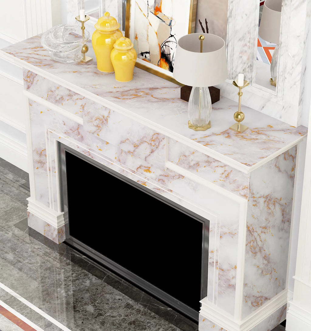 200" x 36" Marble Peel and Stick Waterproof Vinyl Wallpaper H283