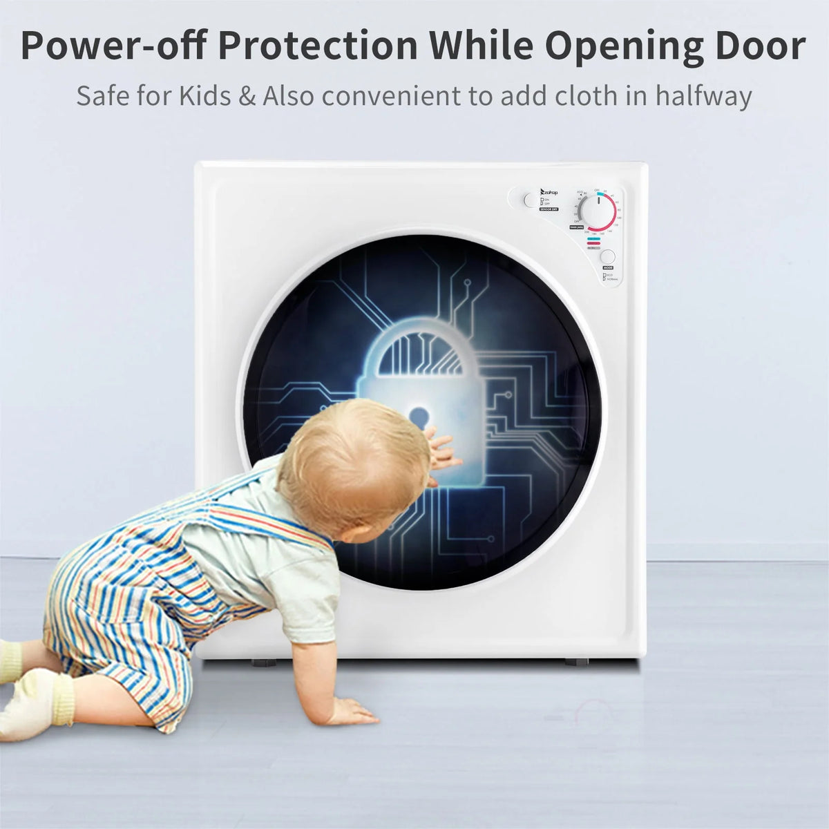 Stainless Steel Compact Electric Clothes Dryer B844