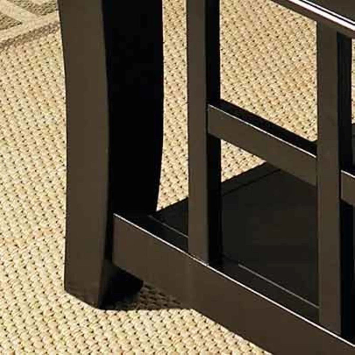 Black Rectangle Coffee Table with Storage and Shelf H8829
