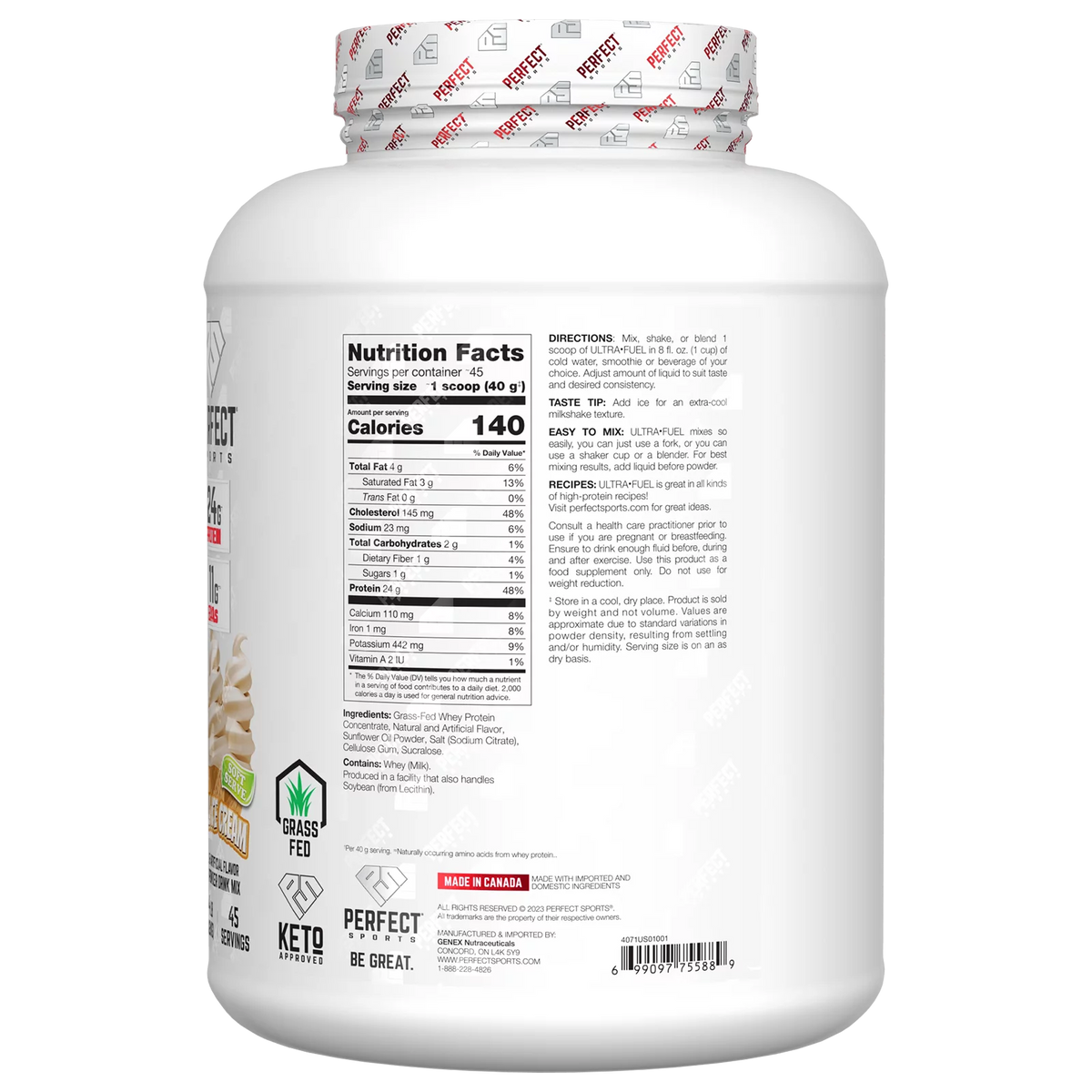 Grass-Fed Whey Protein Vanilla Ice Cream 4 lb E1265