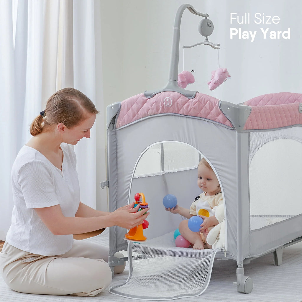 Infant Bedside Sleeper Bassinet with Wheels R4889