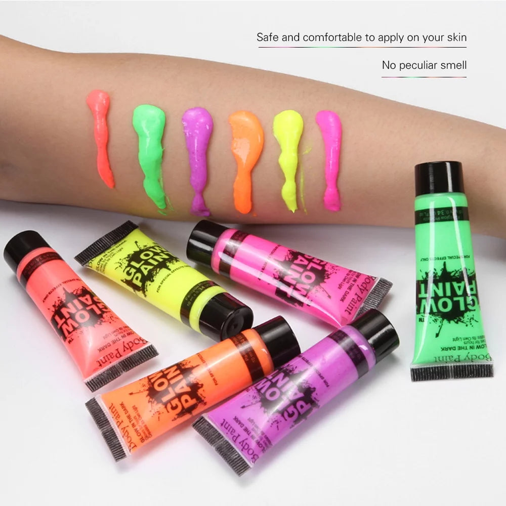 24 Tubes Glow in the Dark Face & Body Paint F301
