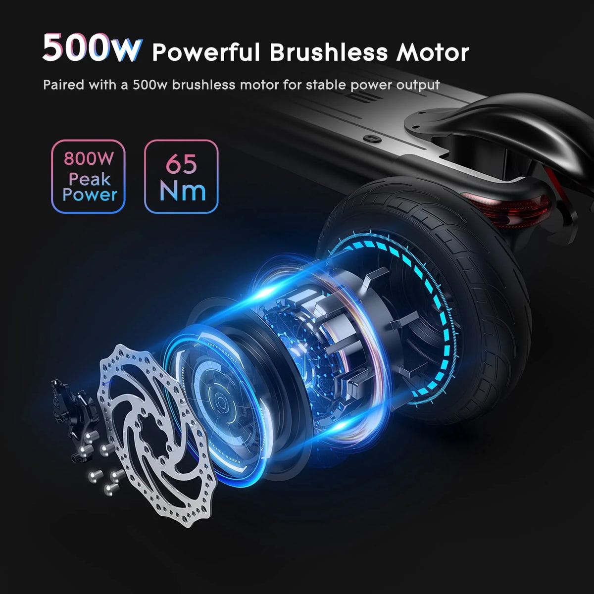 500W Foldable Electric Scooter with 10 Fat Tires O73162