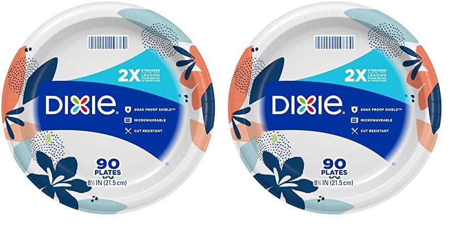 Medium Paper Plates, 8.5 Inch, 90 Count, Microwave-Safe, Disposable B44944