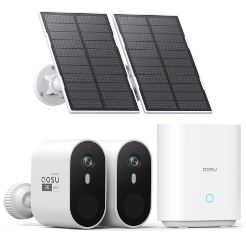 Solar Security Cameras Wireless Outdoor 2K QHD 4-Cam Kit O219