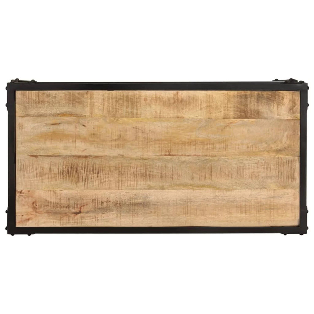 Coffee Table with Storage Shelf Mango Wood Iron Frame O5004