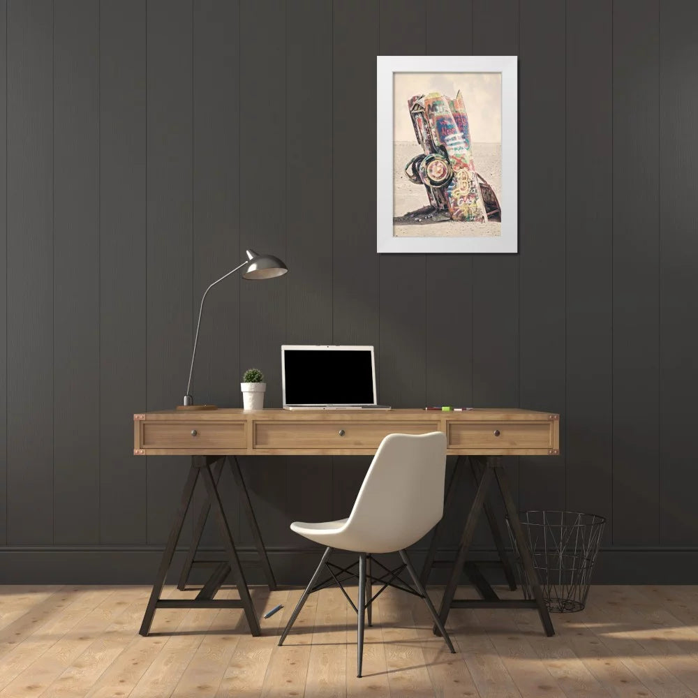White Modern Wood Framed Art Print W602329