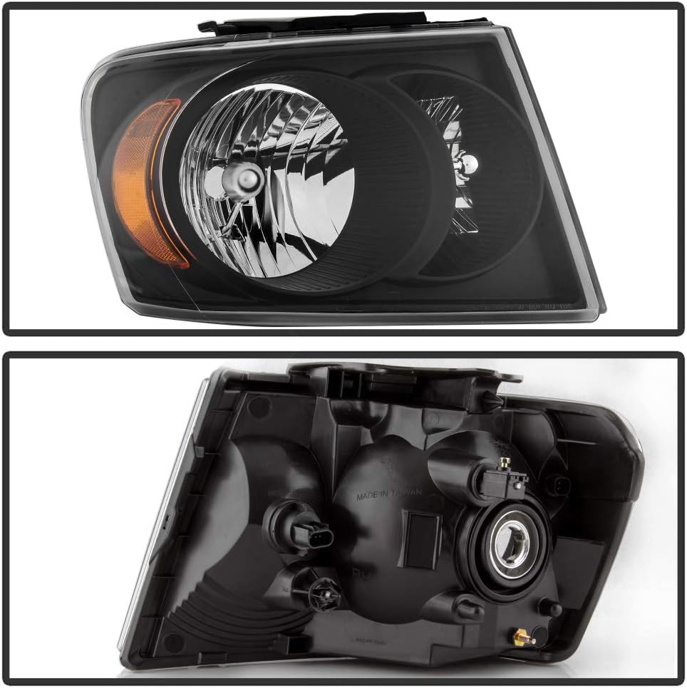 Black Housing Headlights Set Driver & Passenger A9873