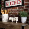 Ceramic Standing Beef Cut Chart Figurine Gloss Finish White W67526