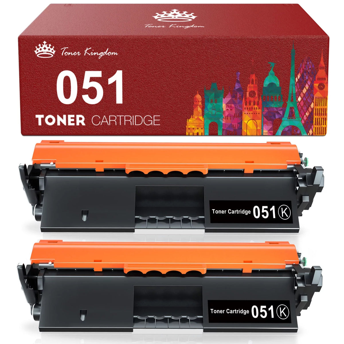 Compatible Toner for Canon 051 Printer, Black, 2-Pack R2448