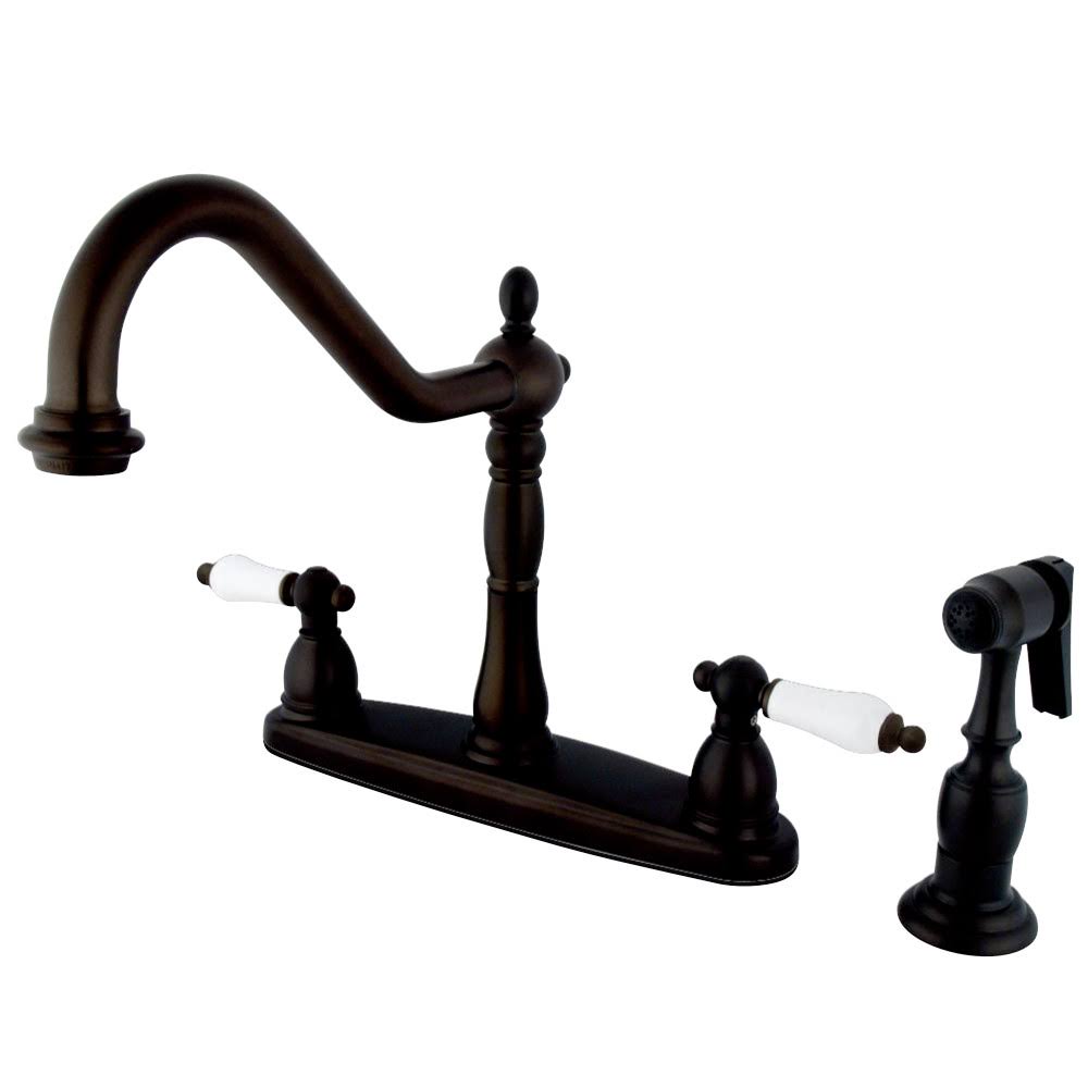 Oil Rubbed Bronze Centerset Kitchen Faucet with Brass Sprayer V5056