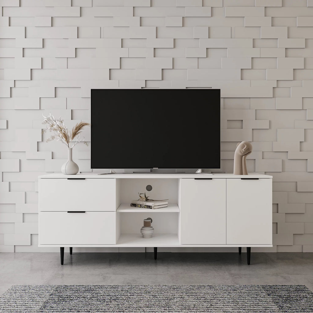 White Particle Board TV Stand O661