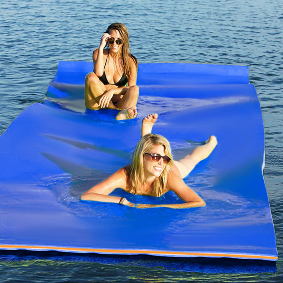 Blue 9x6FT Tear-Resistant XPE Foam Floating Water Mat U405