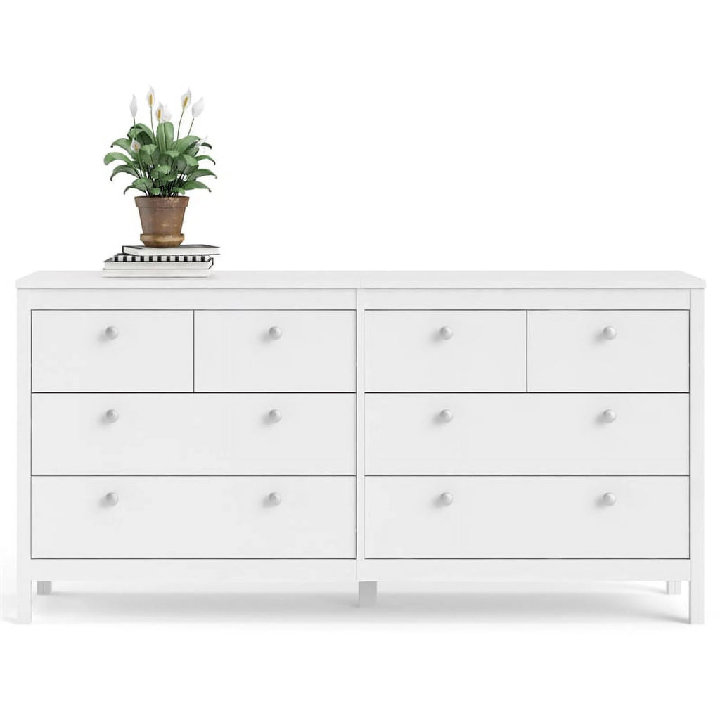 White 8 Drawer Engineered Wood Dresser E271