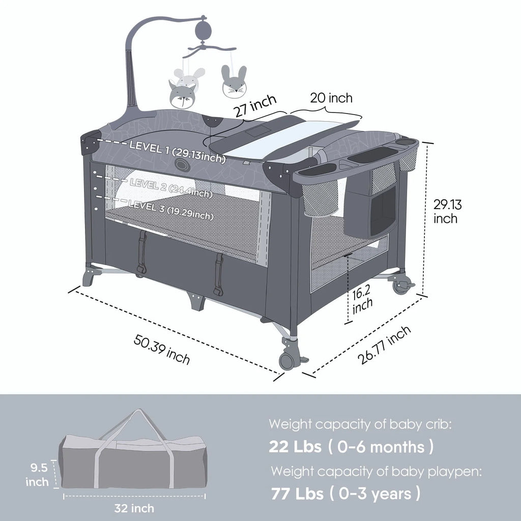 Infant Bedside Sleeper Bassinet with Wheels R4889