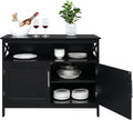 Ivory White Kitchen Sideboard Buffet Storage Cabinet with 2 Drawers P46088