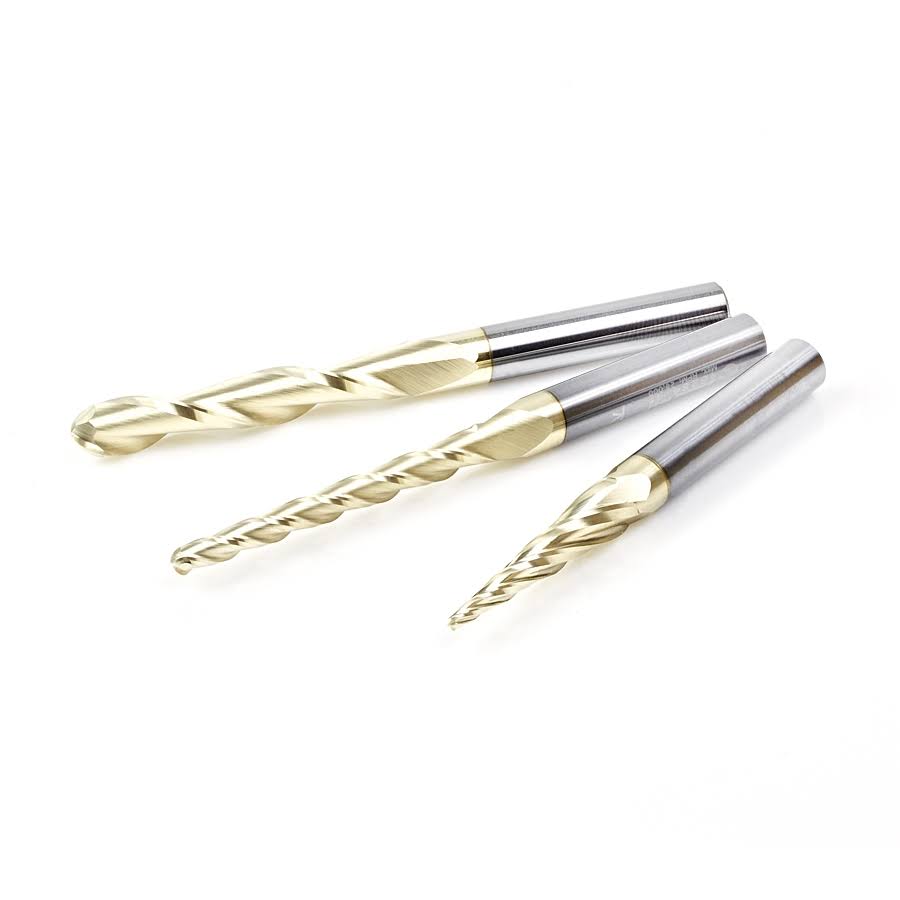 3-Pc CNC 2D/3D Carving Ball Nose Router Bit V131