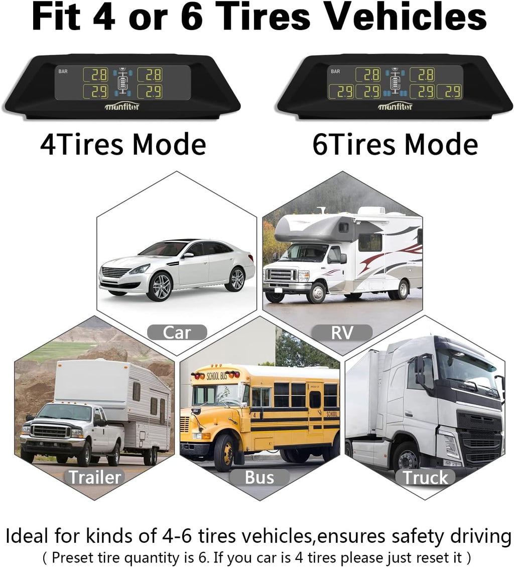 Tire Pressure Monitoring System with 6 External Sensors U6494