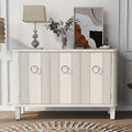Solid Wood Veneer Storage Cabinet with Three Doors H5730