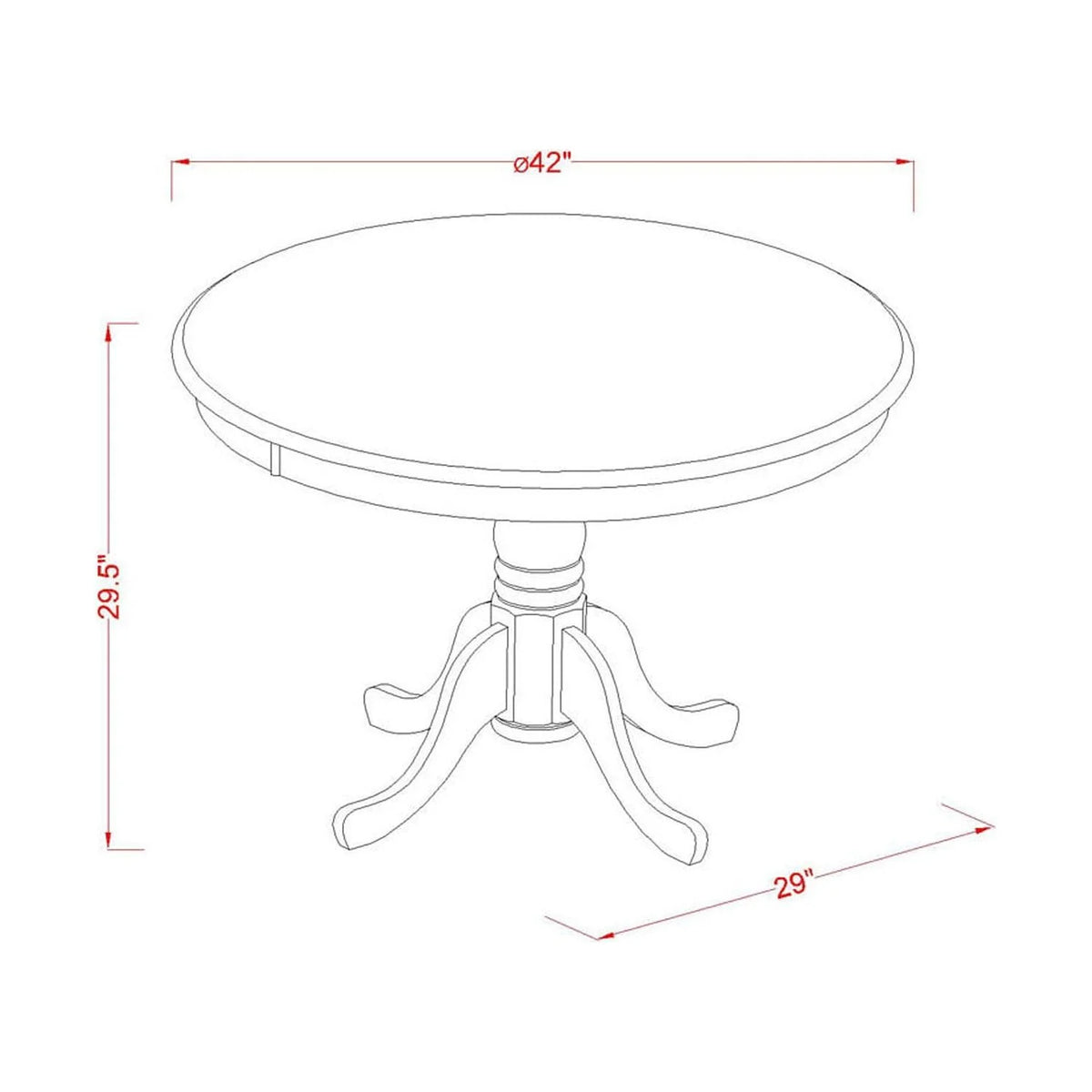 5 Pc Dining Set with Round Table and 4 Chairs I1383