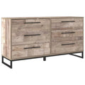 6 Drawer Wooden Dresser with Metal Legs Y832183