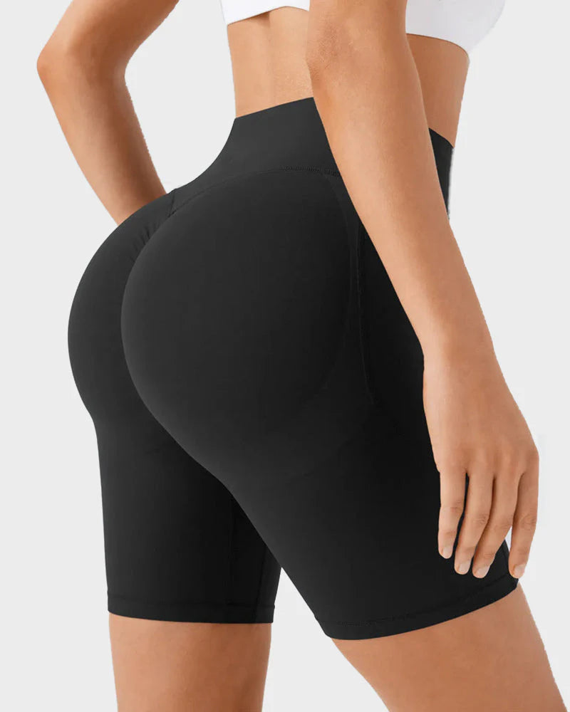 Tummy Control Butt-Lifting Training Shorts with Pockets A23581