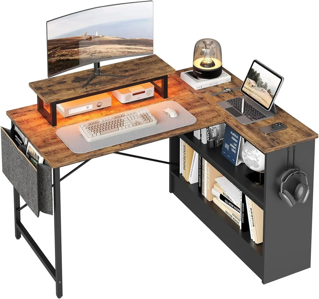 L Shaped Corner Computer Desk with Storage X3498