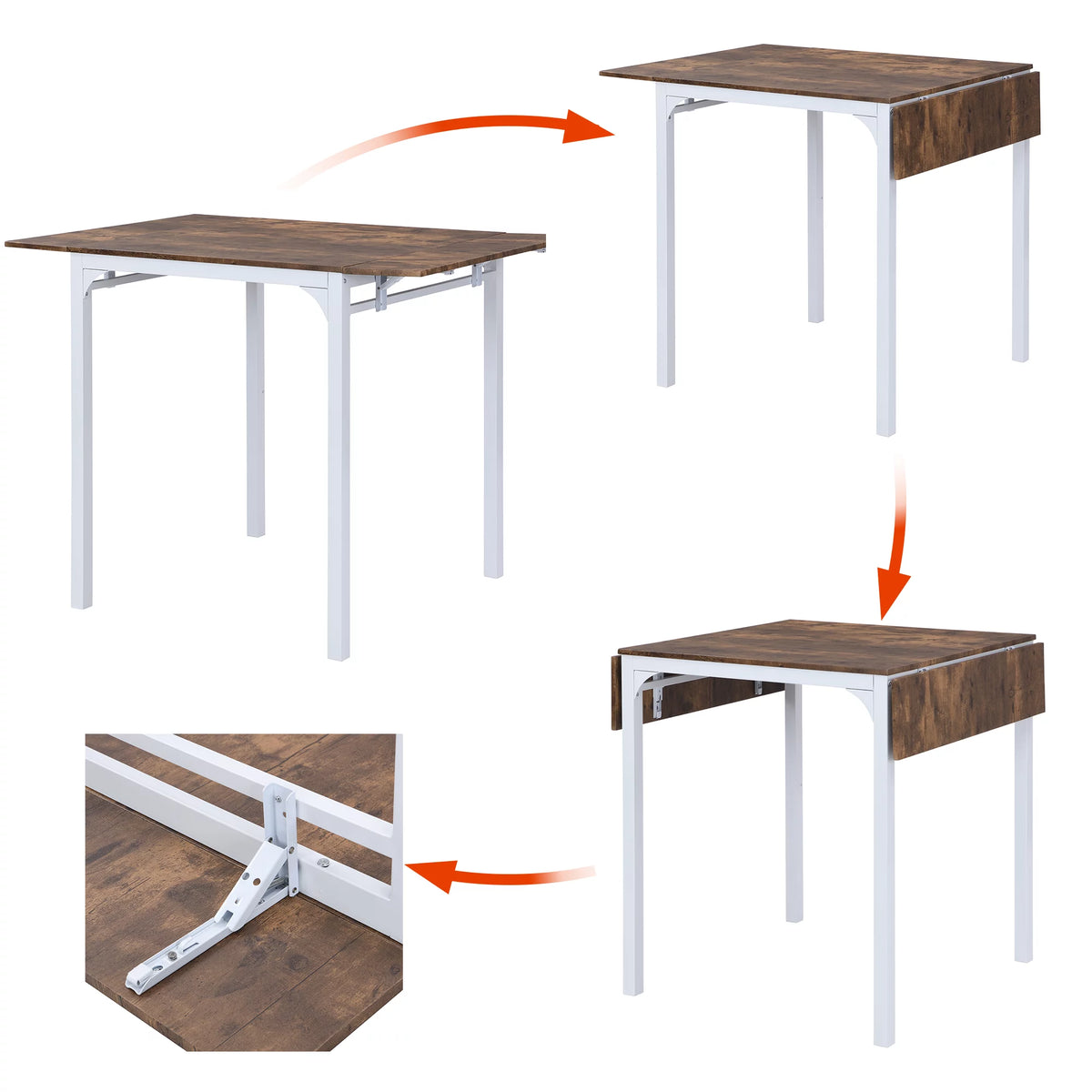 5 Piece Counter Height Dining Table Set with Drop Leaf and 4 Chairs P1823