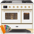 40 Dual Fuel Natural Gas Range with Brass Trim Z682