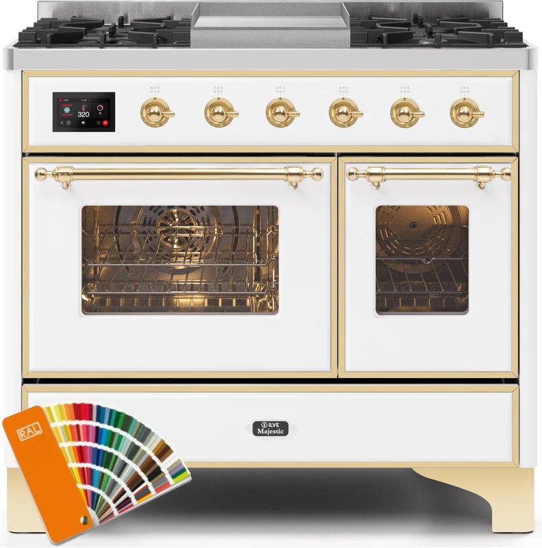 40 Dual Fuel Natural Gas Range with Brass Trim Z682